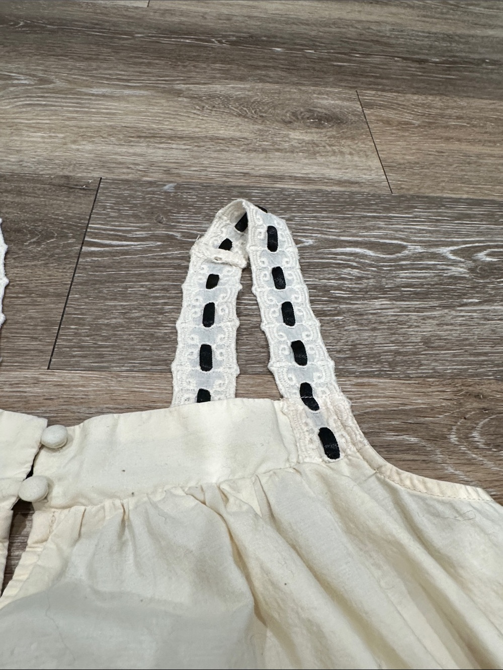 Anthropologie Cream Eyelet Maxi Dress with Black Tie - Picture 11 of 11